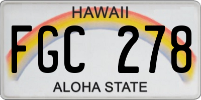 HI license plate FGC278