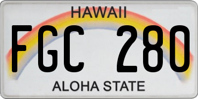 HI license plate FGC280