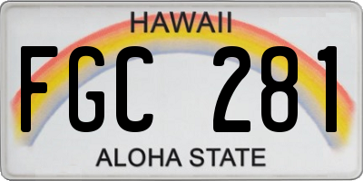 HI license plate FGC281