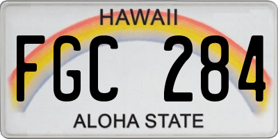 HI license plate FGC284