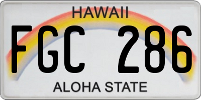 HI license plate FGC286