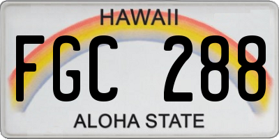 HI license plate FGC288