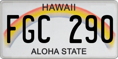 HI license plate FGC290