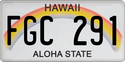 HI license plate FGC291