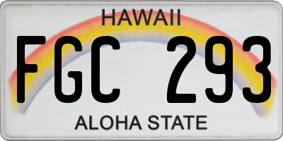 HI license plate FGC293