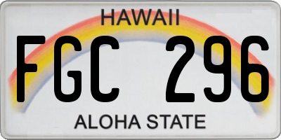HI license plate FGC296