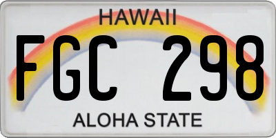 HI license plate FGC298