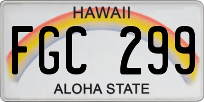 HI license plate FGC299