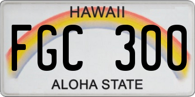 HI license plate FGC300