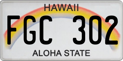 HI license plate FGC302