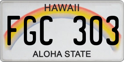 HI license plate FGC303