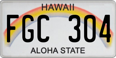 HI license plate FGC304