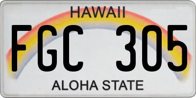 HI license plate FGC305