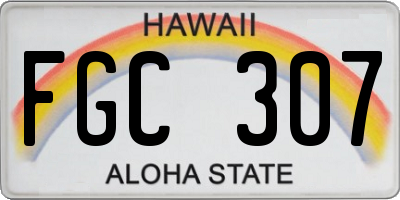 HI license plate FGC307