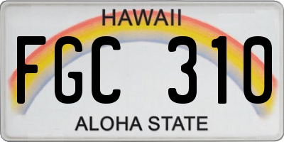 HI license plate FGC310