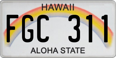 HI license plate FGC311