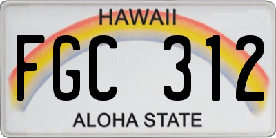 HI license plate FGC312