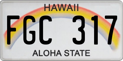 HI license plate FGC317