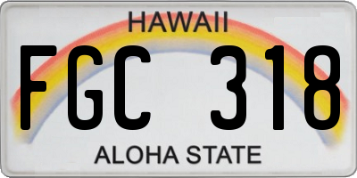 HI license plate FGC318