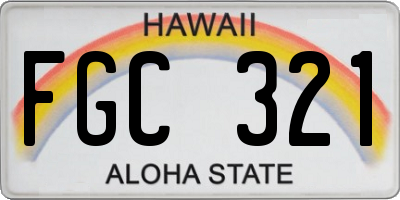 HI license plate FGC321