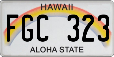 HI license plate FGC323