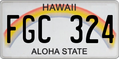 HI license plate FGC324