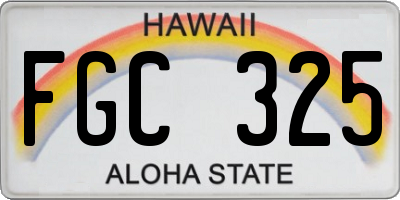 HI license plate FGC325