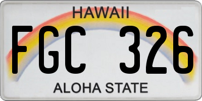 HI license plate FGC326