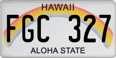 HI license plate FGC327