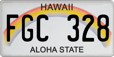 HI license plate FGC328