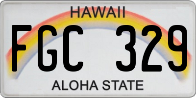 HI license plate FGC329