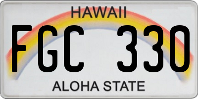 HI license plate FGC330