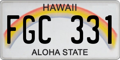HI license plate FGC331