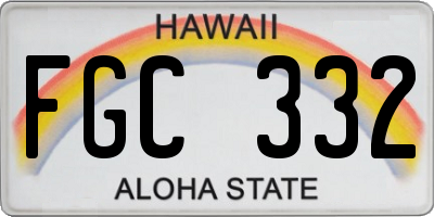 HI license plate FGC332