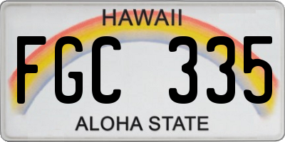 HI license plate FGC335