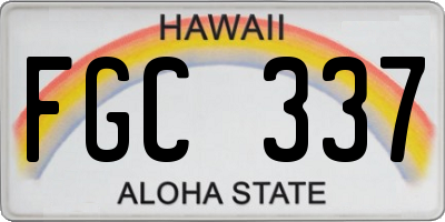 HI license plate FGC337
