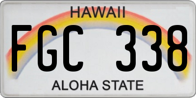 HI license plate FGC338
