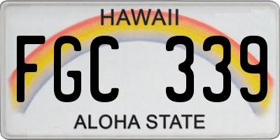 HI license plate FGC339