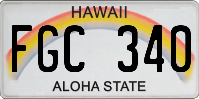 HI license plate FGC340