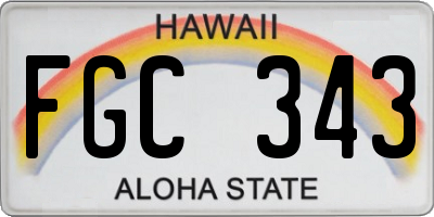 HI license plate FGC343