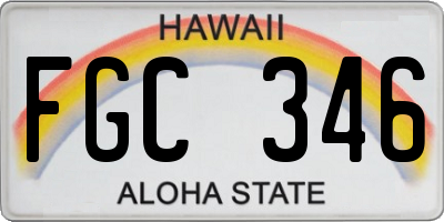 HI license plate FGC346