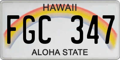 HI license plate FGC347
