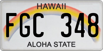 HI license plate FGC348