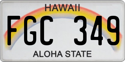 HI license plate FGC349