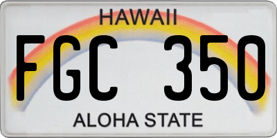 HI license plate FGC350