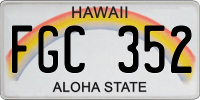 HI license plate FGC352
