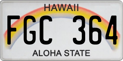 HI license plate FGC364