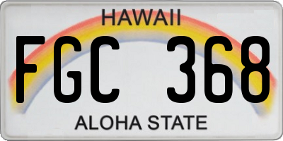 HI license plate FGC368