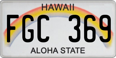 HI license plate FGC369