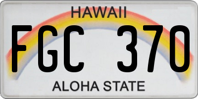 HI license plate FGC370